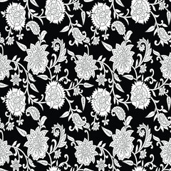 traditional Indian paisley pattern on black  background