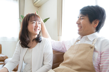 Fototapeta premium 会話する夫婦