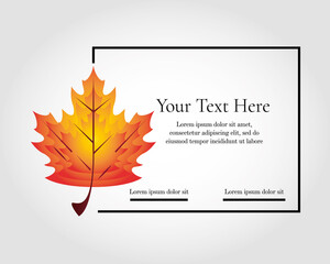 Modern autumn layout card for invitation over gradient background