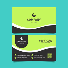 Naklejka na ściany i meble green and black business card template vector illustration