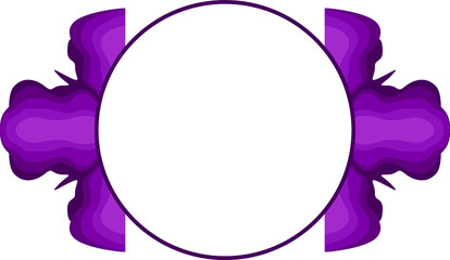 Vector Design of a Purple Flower Ornament Circle Frame with a Nature Theme