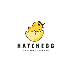 Hatch Egg Chiks Logo Design Vector
