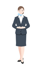 案内　謝罪　挨拶　ビジネス　スーツ　女性