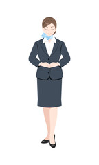 案内　謝罪　挨拶　ビジネス　スーツ　女性