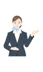 案内　ビジネス　スーツ　女性　上半身