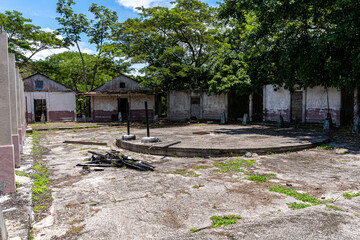 Beautiful view of the San Lucas national park Church and ruins- in Costa Rica
