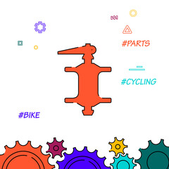 Bike hub filled line icon, simple illustration