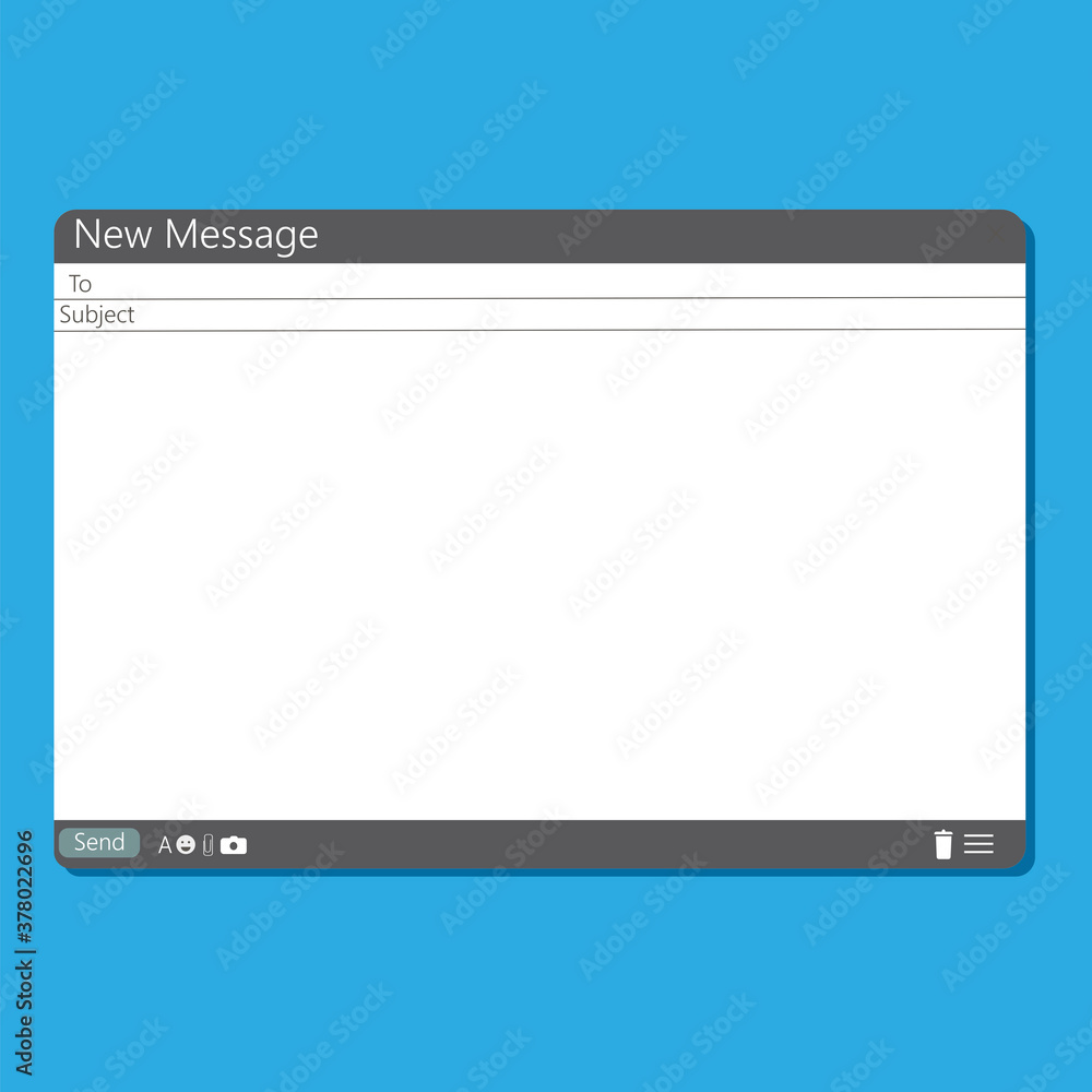 Poster email window. blank message template. browser screen. isolated pc interface. vector illustration. st
