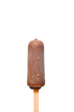 A levitation picture of coco bar ice cream type in frozen condition on isolated white background. 