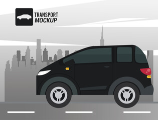 mockup car color black isolated icon