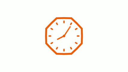 New brown color counting down 12 hours clock icon on white background