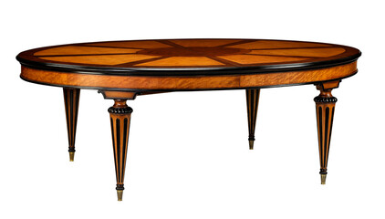 Table oval dining with clipping path