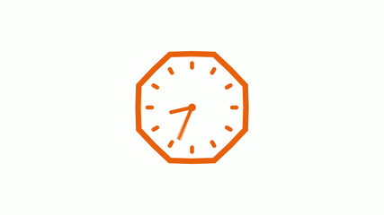 New brown color counting down 12 hours clock icon on white background