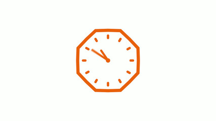 New brown color counting down 12 hours clock icon on white background