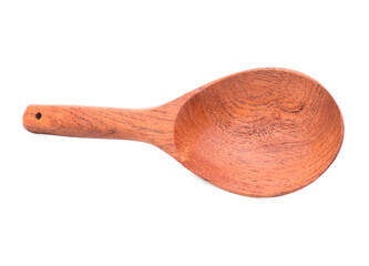 Wood or wooden spoon isolated on White background
