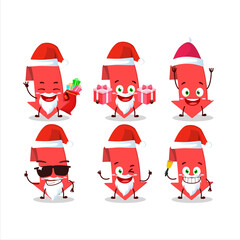 Santa Claus emoticons with arrow down cartoon character