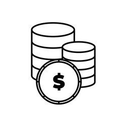 coin flat icon vector illustration