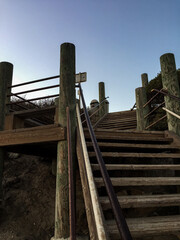 wooden bridge near the beach
