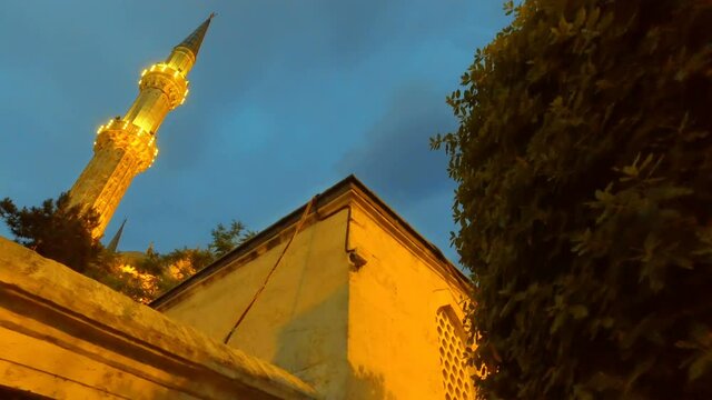 Istanbul, minaret of Sehzade (Shehzade) Mosque in the district of Fatih, Turkey.