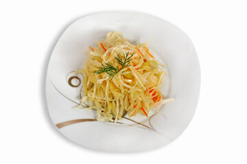 Salad from fresh cabbage, carrots and dill