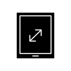 tablet device tech with arrow silhouette style icon