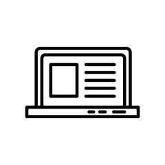 laptop computer portable line style icon