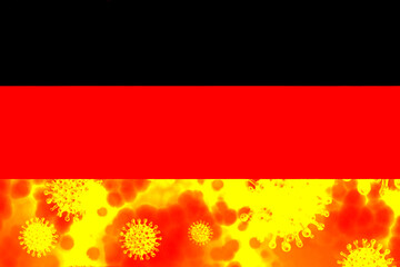 Flagge von Deutschland und Corona Virus