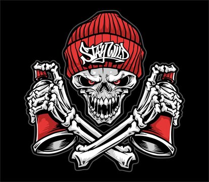 Stay Wild Skull graphic illustration