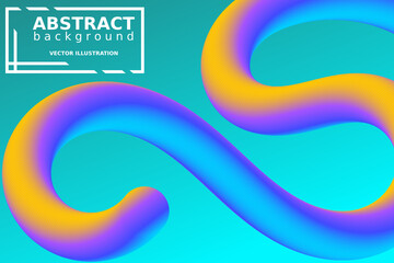 Abstract Gradient Wavy Background. Futuristic Paint Blend Effect. Fluid Shapes Template Design. Vector illustration