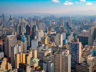 Naklejka na ściany i meble Panoramic view of Sao Paulo City Downtown