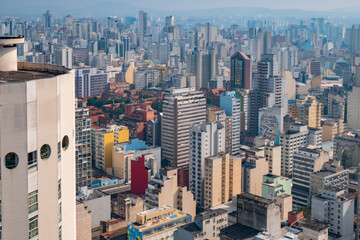 SÃO PAULO, BRAZIL - SEPTEMBER 13, 2017: Aerial View of Sao Paulo Downtown