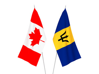 Barbados and Canada flags