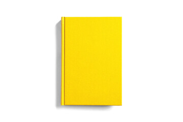 yellow book on white background. 白背景上の黄色い本 - obrazy, fototapety, plakaty