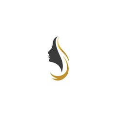 Obraz na płótnie Canvas Women face silhouette illustration Logo Template