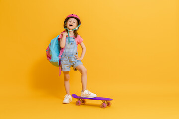 Cute child with skateboard