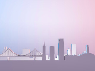 3d illustration of San Francisco skyline city