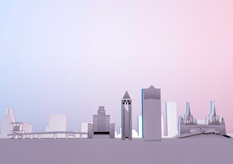 3d illustration, San Diego city skyline background