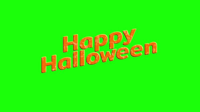 Halloween mystical liquid text title animation on green screen & alpha channel background. Spooky words graphic motion in horror concept for holiday season.