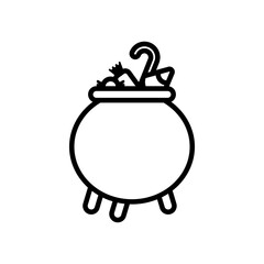 halloween pumpkin with sweet candies line style icon