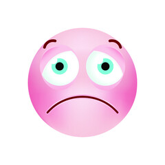 Cute Emoticon with Cartoon Style on White Background . Isolated Vector Illustration 