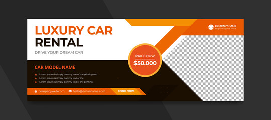 Luxury car rent banner modern web banner template