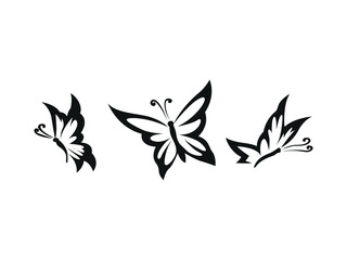 butterfly Icon Vector illustration. butterflies symbol. tattoo sign, emblem isolated on white background, Flat style for graphic and web design, logo,silhouette