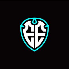 Initial E E letter with shield modern style logo template vector