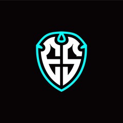 Obraz premium Initial E S letter with shield modern style logo template vector