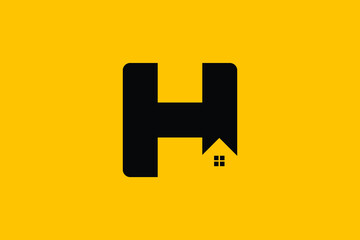 Logo design of H in vector for construction, home, real estate, building, property. creative elegant Monogram. Premium Business home logo icon. 