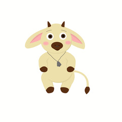 Fototapeta premium Bull, symbol of 2021. Vector illustration