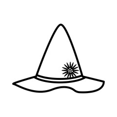 germany traditional cone hat accessory line style icon