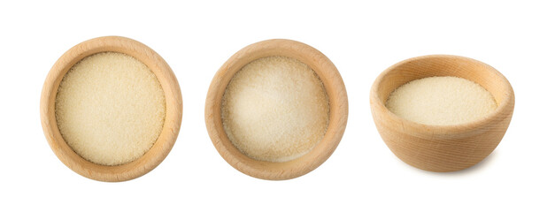 Dry gelatine powder and granules used as a gelling agent