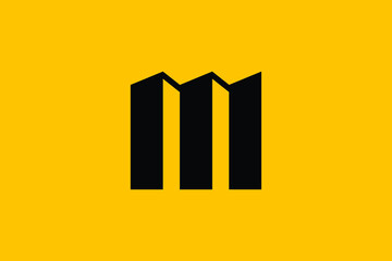Logo design of M in vector for construction, home, real estate, building, property. creative elegant Monogram. Premium Business home logo icon. 