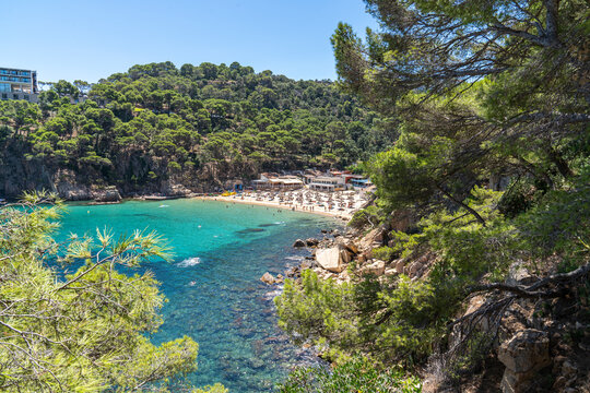 Views of "Aiguablava" cove beach in Begur.